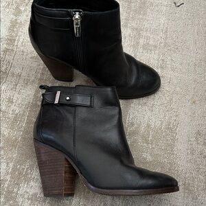 Coach Black Leather Ankle Booties